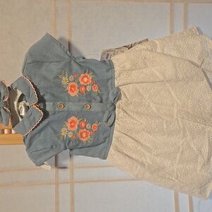 Floral Embroidered Baby Dress with Bow